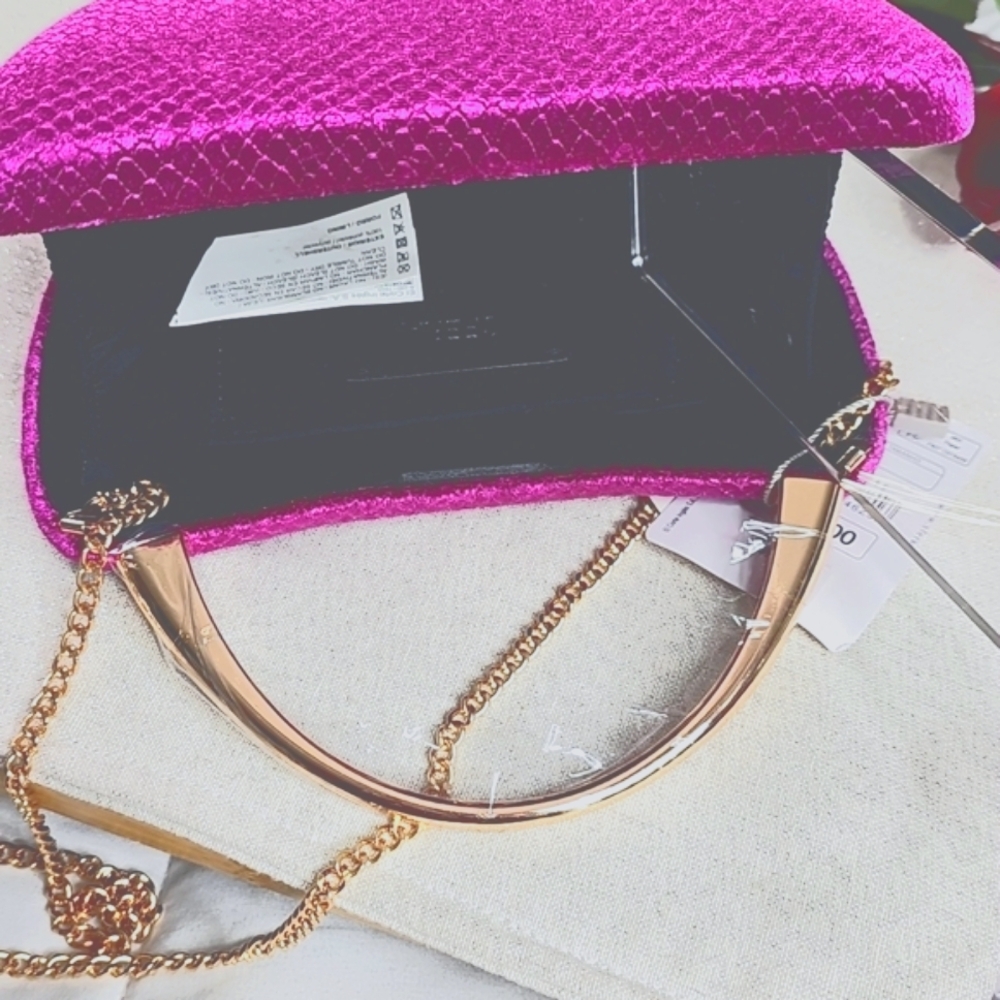 Bag Elegant Pink Velvet cross bag Elegant wear office wear career minimalist - Picture 10 of 16